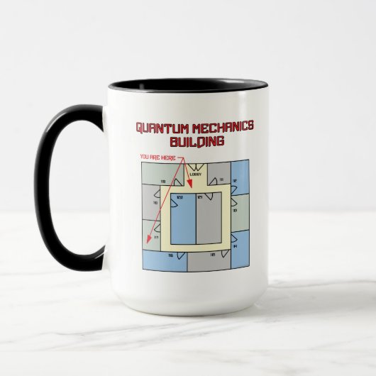 Farbenfrohe Quantenmechanik Gebäude Tasse (Links)