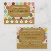 Farbenfrohe Quatrefolie - Salon Loyalty Rewards-Ka Treuekarte (Vorne/Hinten)