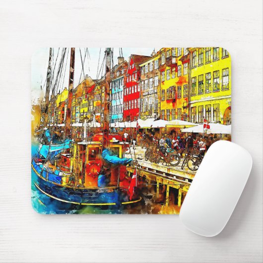 Farbenfrohe Quayside Mousepad (Mit Mouse)