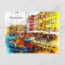 Farbenfrohe Quayside Postkarte
