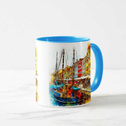 Farbenfrohe Quayside Tasse (VorderseiteRechts)