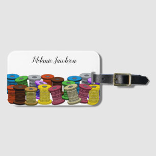 Farbenfrohe Quilternähte handgefertigt Gepäckanhänger