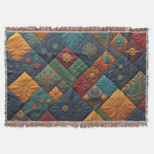 Farbenfrohe Quilting Pattren - Überquerung Decke (Vorderseite)