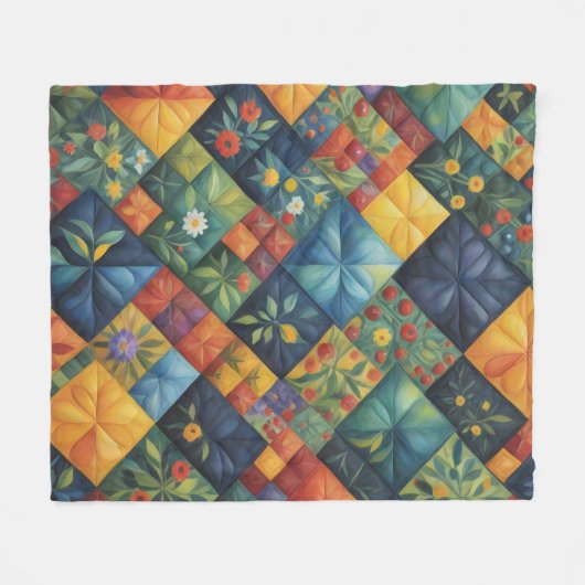 Farbenfrohe Quilting Pattren - Überquerung Fleecedecke (Vorderseite (Horizontal))