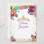 farbenfrohe Quinceañera Smarald Green Blume Geburt Einladung (Rückseite)