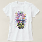 Farbenfrohe Rabbit Graffiti Ostervibes T-Shirt (Design vorne)