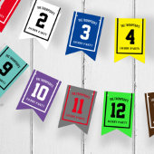 Farbenfrohe Race Horns Numbers Derby Party Dekorat Wimpelkette