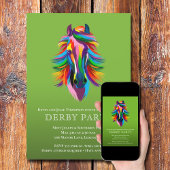 Farbenfrohe Racehorse Derby Party Einladung