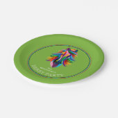 Farbenfrohe Racehorse Derby Party Green Pappteller (Schrägansicht)