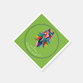 Farbenfrohe Racehorse Derby Party Green Serviette (Ecke)