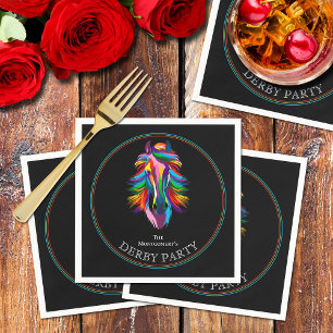 Farbenfrohe Racehorse Derby Party Serviette
