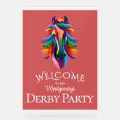 Farbenfrohe Racehorse Derby Party Willkommen Acrylschild (Vorderseite)