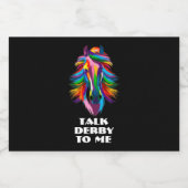 Farbenfrohe Racehorse Rede Derby mit mir Alkoholflaschenetikett (Einzelnes Label)