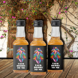 Farbenfrohe Racehorse Rede Derby mit mir Alkoholflaschenetikett