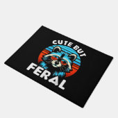 Farbenfrohe Racoon mit Sonnenbrille Racoon Fußmatte (Schrägansicht)