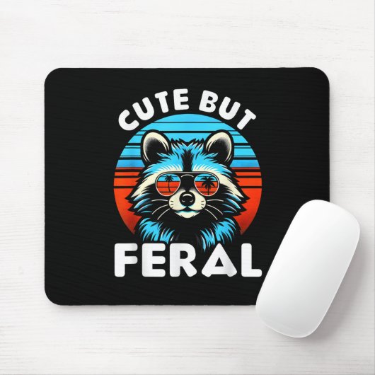 Farbenfrohe Racoon mit Sonnenbrille Racoon Mousepad (Mit Mouse)