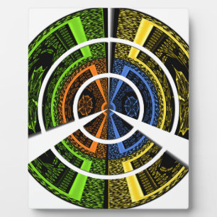 Farbenfrohe Radialkunst Print Fotoplatte