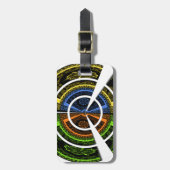 Farbenfrohe Radialkunst Print Gepäckanhänger (Vorderseite vertikal)