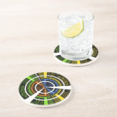 Farbenfrohe Radialkunst Print Getränkeuntersetzer (Seite)