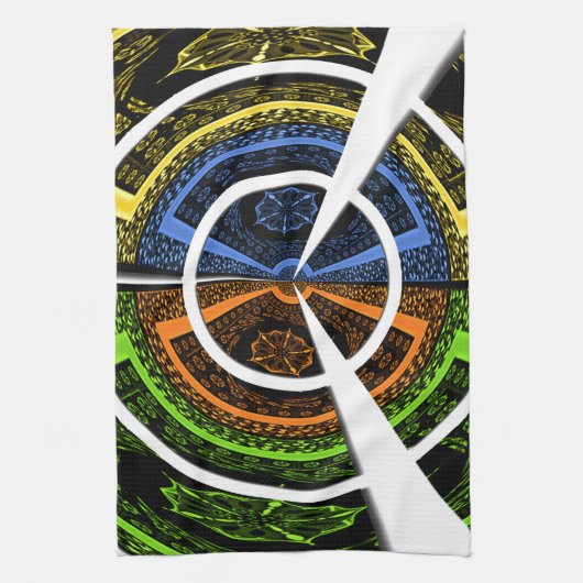 Farbenfrohe Radialkunst Print Handtuch (Vertikal)