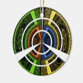 Farbenfrohe Radialkunst Print Keramikornament (Links)