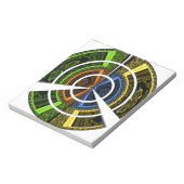 Farbenfrohe Radialkunst Print Notizblock (Rotiert)