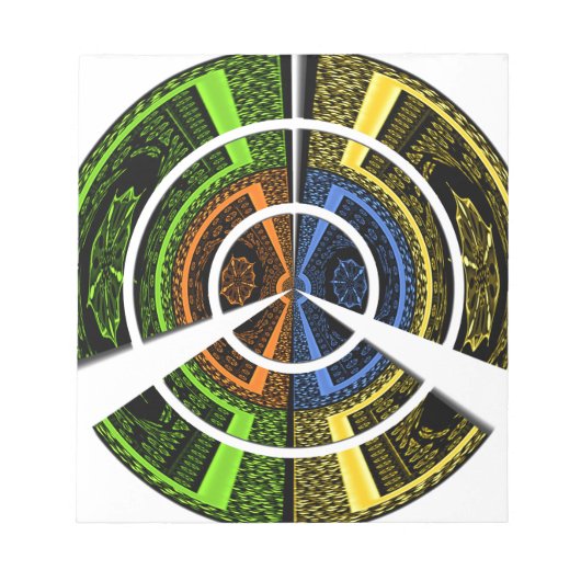 Farbenfrohe Radialkunst Print Notizblock (Vorderseite)