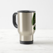 Farbenfrohe Radialkunst Print Reisebecher (Vorderseite Links)