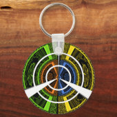 Farbenfrohe Radialkunst Print Schlüsselanhänger (Vorderseite)