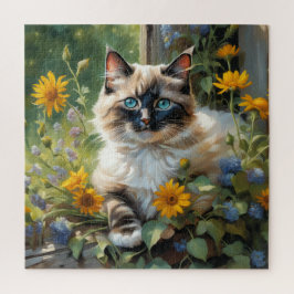 Farbenfrohe Ragdoll Katze, Spaß und Herausforderun Puzzle