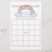 Farbenfrohe Rainbow Baby Dusche Bingo Game Card Flyer (Vorne)