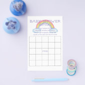 Farbenfrohe Rainbow Baby Dusche Bingo Game Card Flyer (Einzeln)