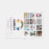 Farbenfrohe Rainbow Baby First Year Foto Collage Fleecedecke (Vorderseite (Horizontal))
