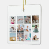 Farbenfrohe Rainbow Baby First Year Foto Collage Keramikornament (Links)