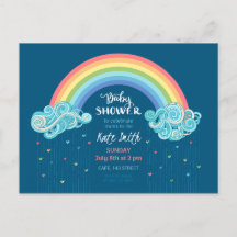 Farbenfrohe Rainbow Baby Shower Einladungen