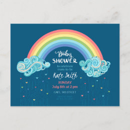 Farbenfrohe Rainbow Baby Shower Einladungen