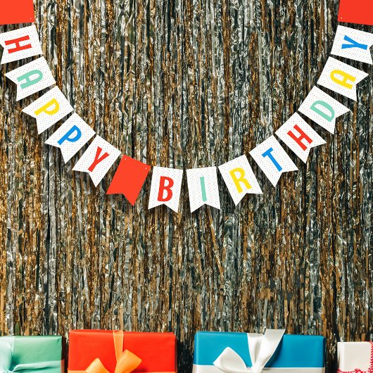 Farbenfrohe Rainbow Birthday Party Bunt Banner