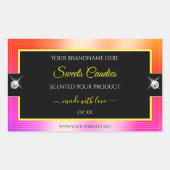 Farbenfrohe Rainbow Black Brilliant Product Label Rechteckiger Aufkleber (Vorderseite)