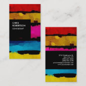 Farbenfrohe Rainbow Black Creative Business Card Visitenkarte (Vorne/Hinten)