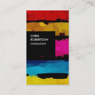Farbenfrohe Rainbow Black Creative Business Card Visitenkarte