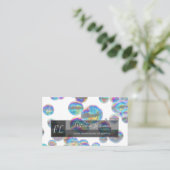 Farbenfrohe Rainbow-Blasen Yogalehrer-Monogramm Visitenkarte (Stehend Vorderseite)