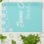 Farbenfrohe Rainbow-Blume Muster Personalisiert Geschirrtuch (Gefaltet)