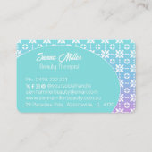 Farbenfrohe Rainbow-Blume Muster Personalisiert Visitenkarte (Rückseite)