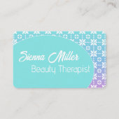 Farbenfrohe Rainbow-Blume Muster Personalisiert Visitenkarte (Vorderseite)