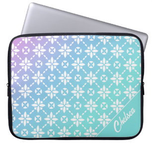 Farbenfrohe Rainbow-Blume Muster Personalisierter Laptopschutzhülle