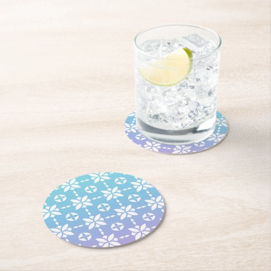 Farbenfrohe Rainbow-Blume Runder Pappuntersetzer (Vor Ort)