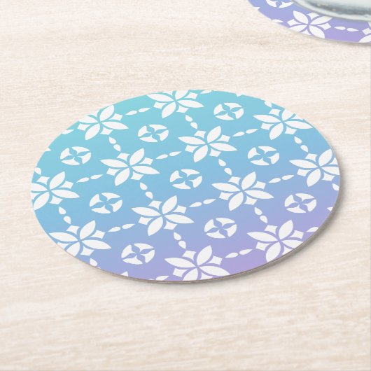 Farbenfrohe Rainbow-Blume Runder Pappuntersetzer (Angewinkelt)