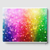 Farbenfrohe Rainbow-Bokeh-Glitzer Gästebuch (Rückseite)
