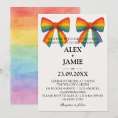 Farbenfrohe Rainbow Bow-Hochzeit Einladung (Vorne/Hinten)