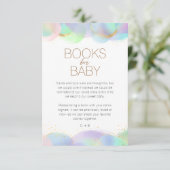 Farbenfrohe Rainbow-Bubble-Babydusche Bücher für B Begleitkarte (Stehend Vorderseite)